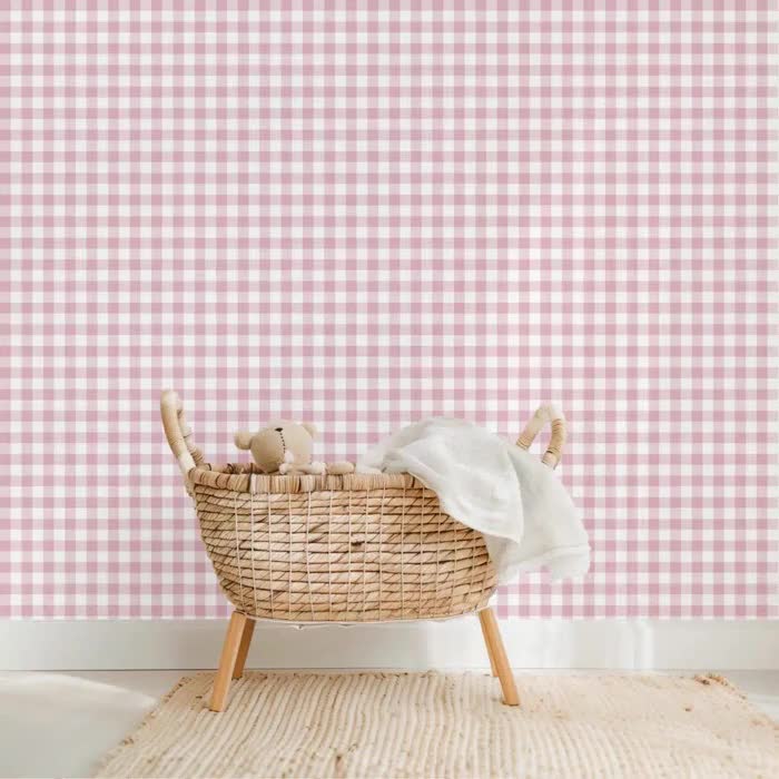 Dusty Rose Gingham Pattern: Muted Pink Checkered Design (JPG